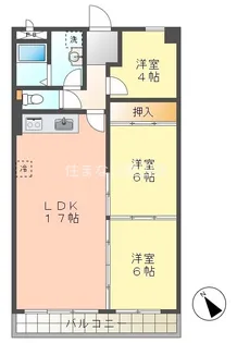 パーク梅盛【4C号室】の間取り