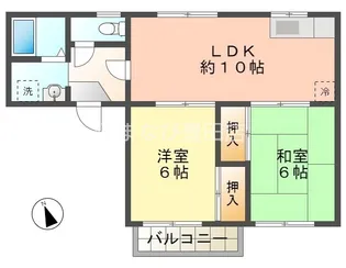 シャルダンハイツ D棟【102号室】の間取り