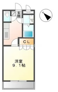 コーポ宮間【202号室】の間取り