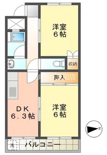屋根星ハイツ【2階】の間取り