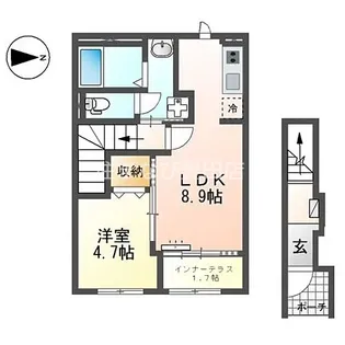 (仮称)みよし市打越町北屋敷新築アパート【2階】の間取り