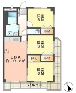 ベルドミール平戸橋2番館【3階】の間取り