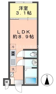 クレセント三河豊田【2B号室】の間取り
