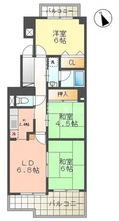 名鉄鈴彦小坂本町ハイツ【3階】の間取り