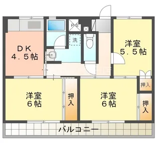ビレッジハウス三好【2-202号室】の間取り