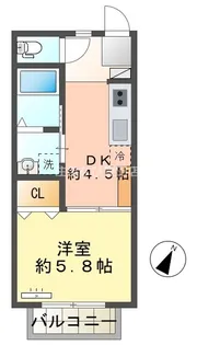 グッディ山之手【202号室】の間取り