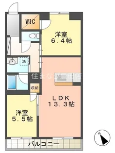 シェルブルー【1階】の間取り