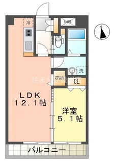 カムパース浄水【1階】の間取り