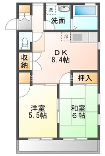 ユーハイツパーシモン【2階】の間取り