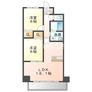 2LDKの間取り画像