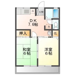 シャトレB【2階】の間取り