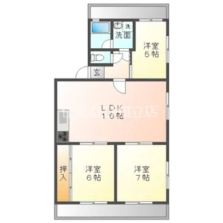 ベルシティ板倉【3階】の間取り