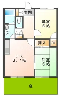 シャルレ永井【1階】の間取り