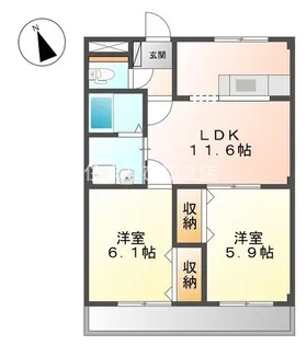 メゾン・ド・エレガンス【102号室】の間取り