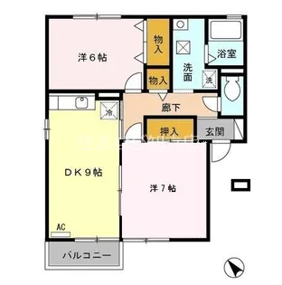 レジデンス大岡【1階】の間取り