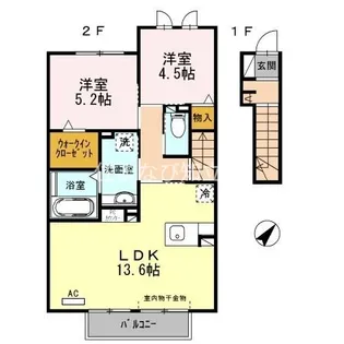 セジュール ココア【2階】の間取り