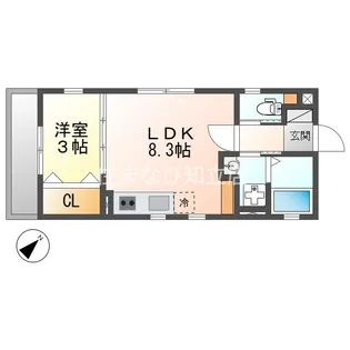 Cedre桜木町(セドール)【3A号室】の間取り