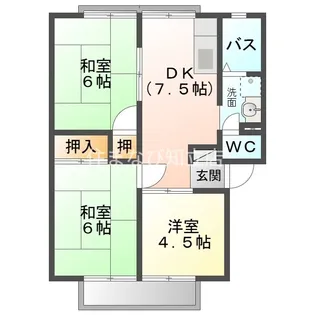 ジュネス岡田【2階】の間取り