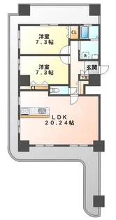 2LDKの間取り画像