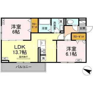 愛知県知立市長篠町新田東【アパート】の間取り