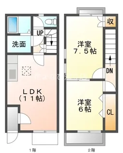愛知県刈谷市半城土西町1丁目【テラスハウス】の間取り