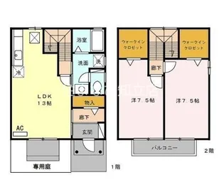 ぷらつとS・OKINO A【1階】の間取り