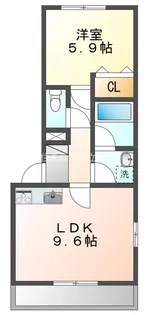 1LDKの間取り画像