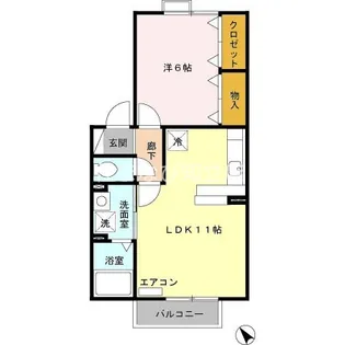 グランモア一ツ木 C【2階】の間取り