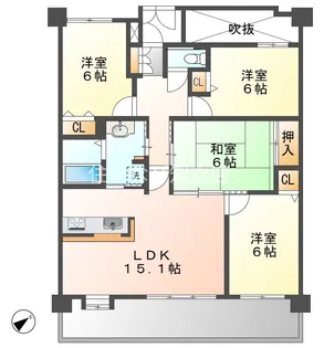 ガーデンヒルズ三河安城VIP【3階】の間取り