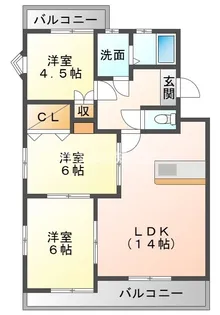 リバーサイド大見【3階】の間取り