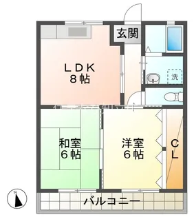 若松ハイツ【1階】の間取り