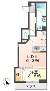 ボヌールA【1階】の間取り