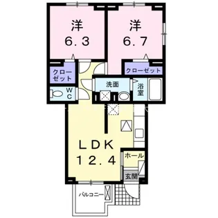 ボヌール伊奈 高蔵館【1階】の間取り