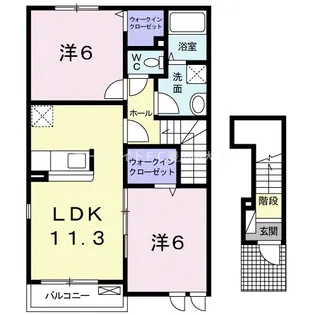フェイスピュア【2階】の間取り