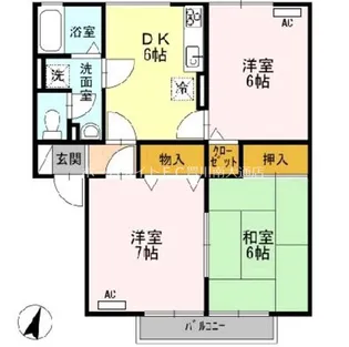 愛知県豊川市下長山町北側【アパート】の間取り