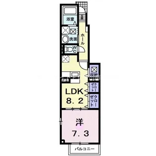 アビタシオン御馬A【1階】の間取り