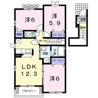 エクセラン・ルポ A【2階】の間取り