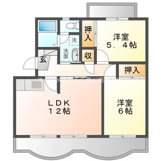 ソレアードみのる【3階】の間取り