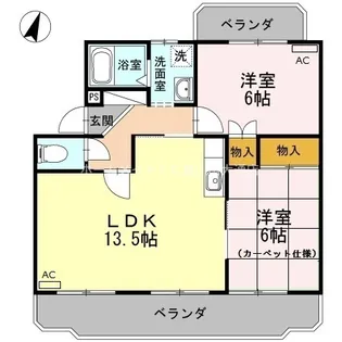 グレースリヴラン【2階】の間取り