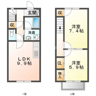 サンヴィラージュ夢【1階】の間取り