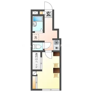 レオパレスシャルム出口A【105号室】の間取り
