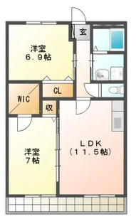 ブロードタウン大崎F棟【102号室】の間取り