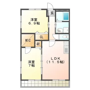 ブロードタウン大崎F棟【2階】の間取り