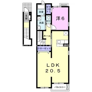 エスティーム【201号室】の間取り