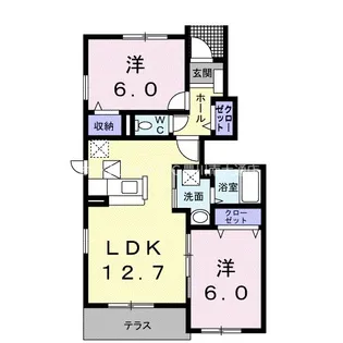 サニー フォレストB【1階】の間取り