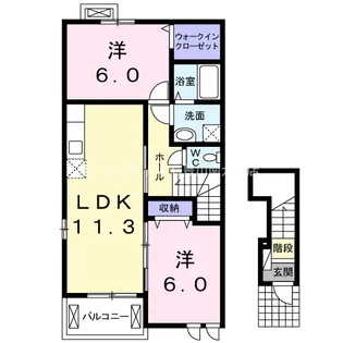 マーベラス北裏Ⅱ【2階】の間取り