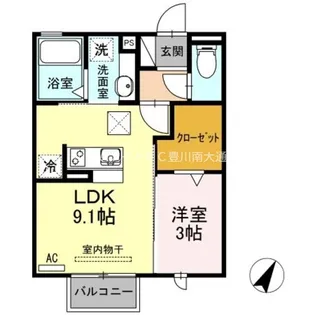 フルール常盤【1階】の間取り