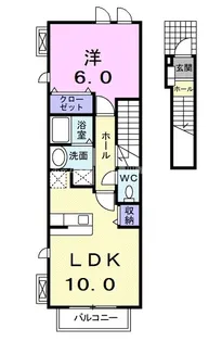 ミルキーウェイ B【2階】の間取り