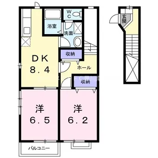 シャルマン雅B【2階】の間取り