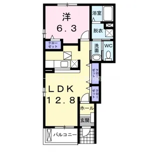 ノーブル・メリディオSSA棟【101号室】の間取り